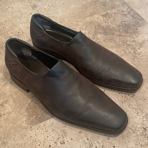 Donald Pliner Rex Brown Nubuck Slip-On 10.5 Men's Dress Shoes - Picture 1 of 9